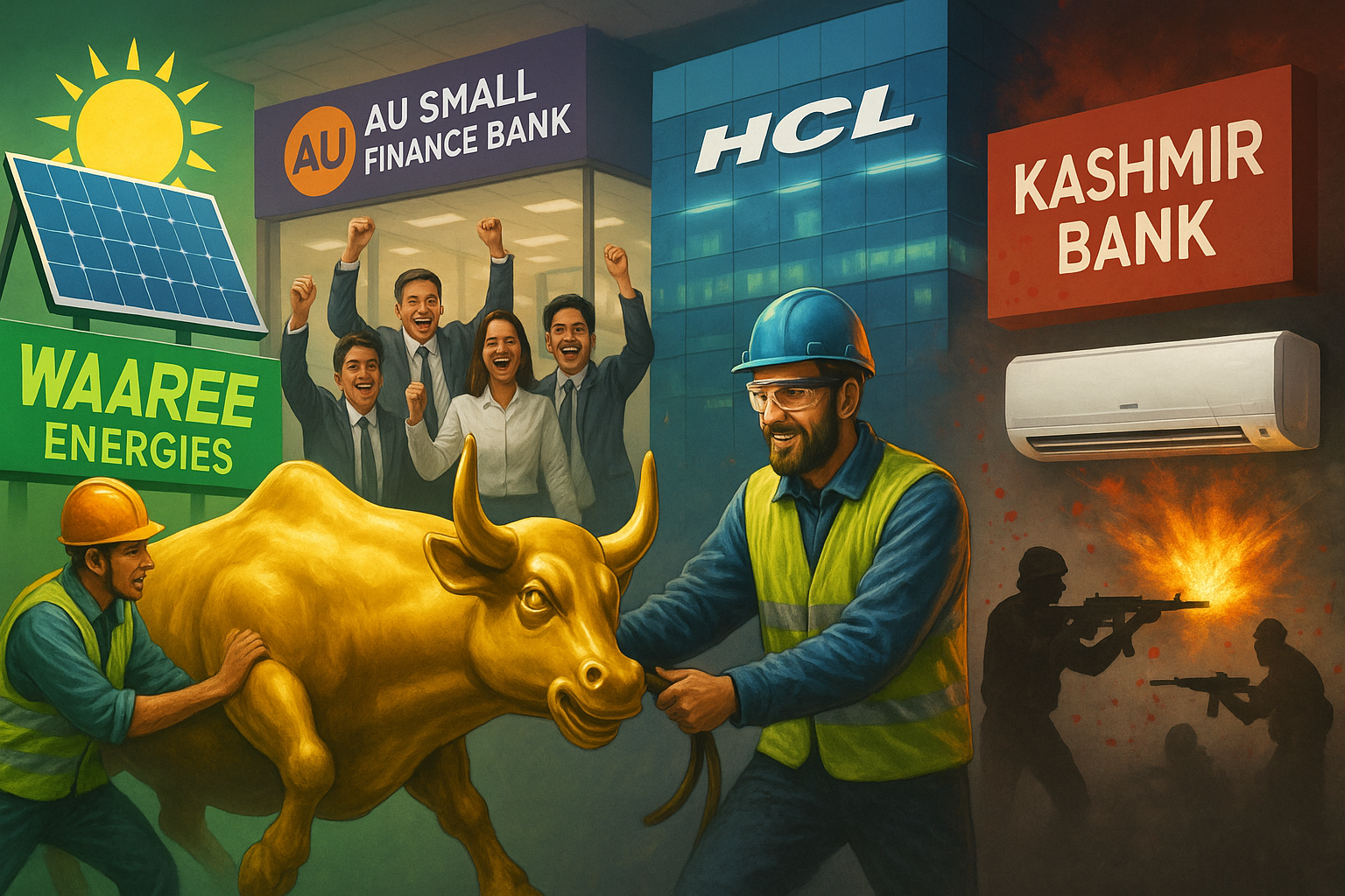 Share Market Today - Waaree Energy, Kashmiri Bank