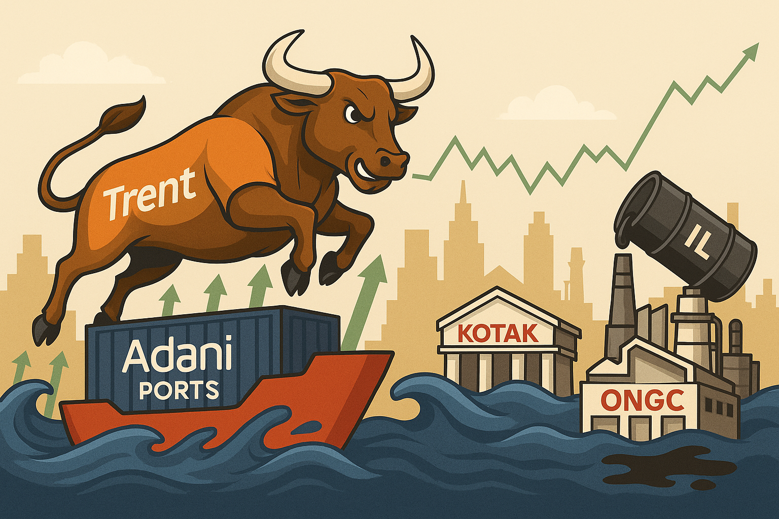 Stock Market Highlights - Kotak, ONGC, Adani Ports